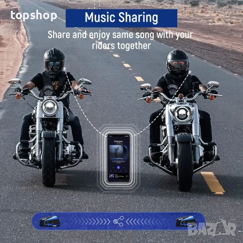 НОВИ LEXIN 2 бр. B4FM за 10 водача Bluetooth интеркоми за каска със споделяне на музика..., снимка 3 - Аксесоари и консумативи - 50577252