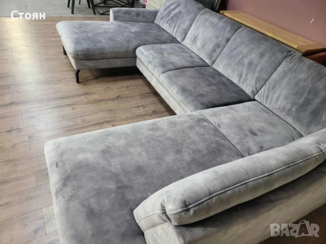 ПРОМОЦИЯ!!! П - образен ъглов диван от плат сив LS701521, снимка 8 - Дивани и мека мебел - 52826805