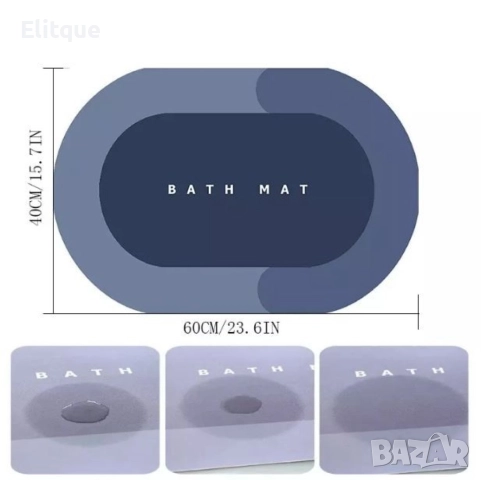 Силно абсорбиращ килим за баня против хлъзгане - Цвят - син, сив, зелен!, снимка 4 - Други стоки за дома - 52832302