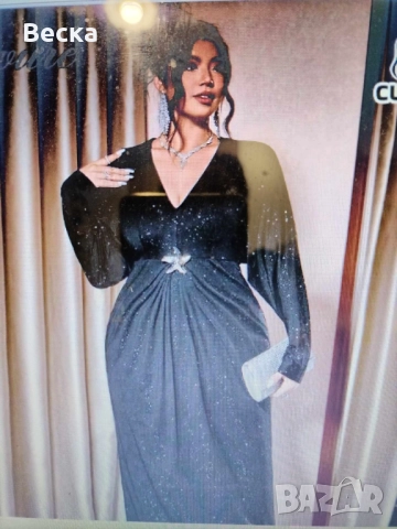 Бляскава рокля 3хл, снимка 4 - Рокли - 52816217