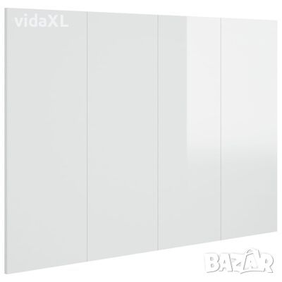 vidaXL Табла за легло, бял гланц, 120x1,5x80 см, инженерна дървесина（SKU:811031