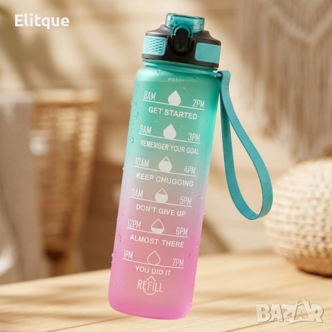 Мотивираща бутилка с мерителна скала 1L – контролирай дневния си прием на вода, снимка 8 - Други стоки за дома - 54216067