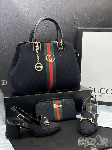 дамски обувки на ток, чанта и портмоне gucci , снимка 7 - Чанти - 46940587