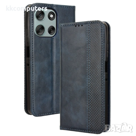 Кожен Калъф Портфейл за Motorola Moto G56 5G - Ретро дизайн, Магнитен, Стойка, Слот за Карти, Вкл. П, снимка 3 - Резервни части за телефони - 53510551