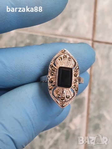 Сребърен пръстен с Марказити, снимка 1 - Пръстени - 45959724