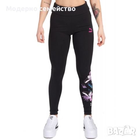 Дамски клин puma flower leggings black multi, снимка 4 - Клинове - 46817671