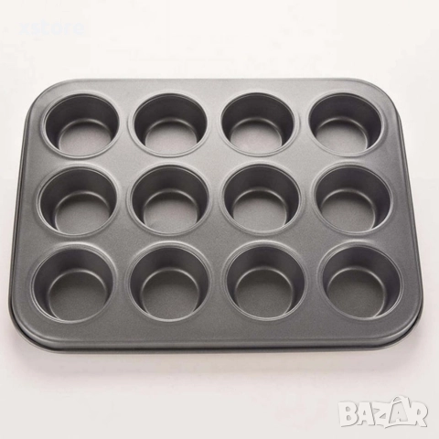 Тава за мъфини с 12 гнезда, с незалепващо покритие, снимка 4 - Форми - 52794116