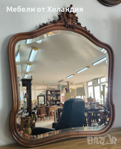 Голямо кристално огледало с дърворезба, снимка 3 - Огледала - 53099838