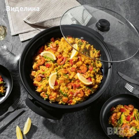 Многофункционален преносим електрически тиган Royalty Line RL-PP18214 - 42см, снимка 4 - Съдове за готвене - 51793782