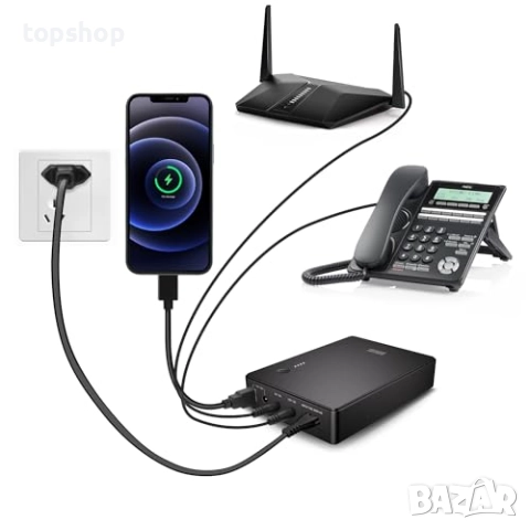 Чисто нов мини упс Shanqiu USV Mini UPS Непрекъсваемо захранване за рутер, модем, камера с AC вход.., снимка 5 - Друга електроника - 51983548