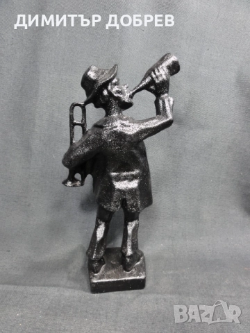 СТАРА РЕТРО МЕТАЛНА СТАТУЕТКА МУЗИКАНТ ПИЯНИЦА, снимка 4 - Антикварни и старинни предмети - 52329771