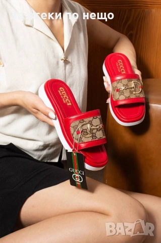 Gucci Дамски Чехли Гучи - Различни Цветове Код E1357, снимка 4 - Чехли - 53970949