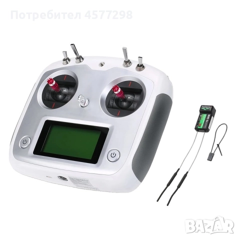 дистанционно управление Flysky FS-i6s, 10 канала, сензорен интерфейс, аларма за ниско напрежение