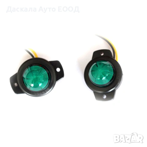 1 бр. ЛЕД LED габарити с черна подложка , ЗЕЛЕНИ , 12-24V , Полша