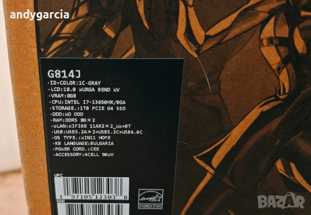 ASUS ROG Strix G18 G814J/Intel Core i7-13650HX/NVidia RTX 4070 8GB/16GB RAM/1TB SSD NVME/18 IPS FHD+, снимка 4 - Лаптопи за игри - 54066243
