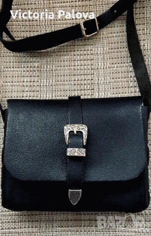 Малка стилна чанта EKSEPT естествена кожа, снимка 3 - Чанти - 53367078