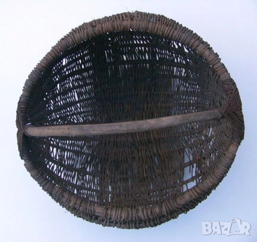 Старинна Българска Дървена Плетена КОШНИЦА 43x41x35 см Кошник Ладия от Лиана АНТИКА Декорация БАРТЕР, снимка 3 - Антикварни и старинни предмети - 52022957