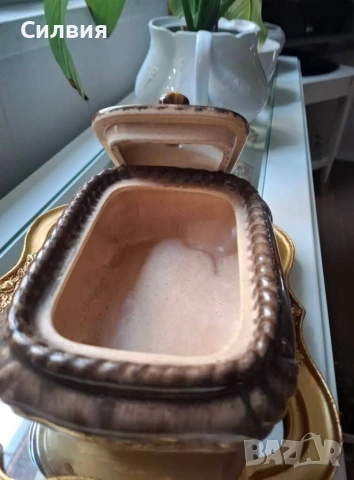 Винтидж керамична купа с капак , снимка 4 - Антикварни и старинни предмети - 53846165