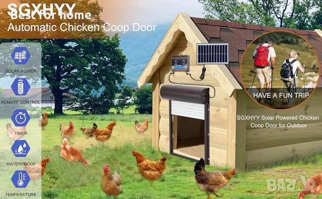 Автоматична врата за кокошарник Cunliwaa- напълно автономна!, снимка 4 - Кокошки и пуйки - 45535664