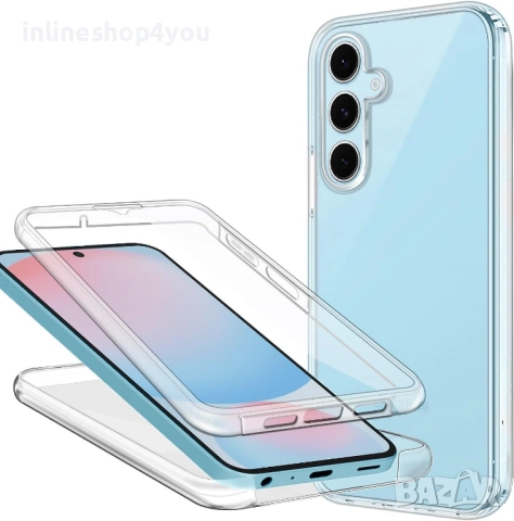 Прозрачен 360° Градуса Кейс Samsung Galaxy S24 / FE / S24+ / S24 Ultra, снимка 2 - Калъфи, кейсове - 52647636
