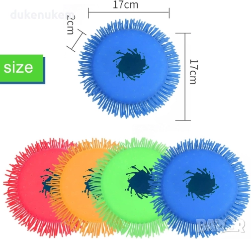 Комплект от 4 водни фрисбита, 17 см – играчка за басейн и плаж, снимка 2 - Други - 52747094