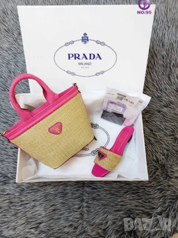 дамска чанта и чехли prada milano , снимка 4 - Чанти - 46939278