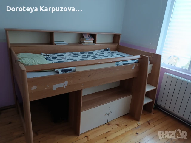 Високо детско легло, снимка 2 - Мебели за детската стая - 51320409