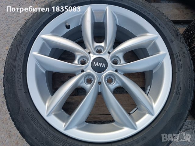 Лети джанти 17ки 5х120 Mini Cooper + зимни гуми 205/55/17 Pirelli, снимка 5 - Гуми и джанти - 46129933