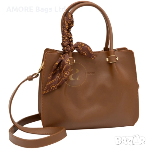 Класическа дамска чанта AMORE Francesca - Tan, снимка 3 - Чанти - 53584781