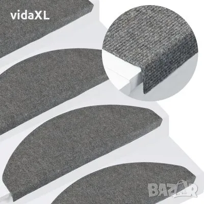 vidaXL Самозалепващи стелки за стъпала, 15 бр, 65x22,5x3,5 см, сиви(SKU:136397), снимка 2 - Други - 49419668