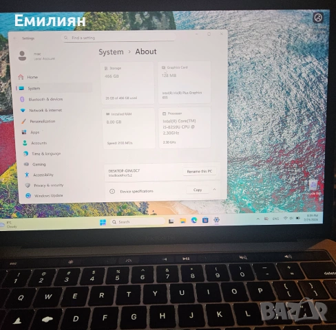 Macbook Pro 13 2018  QuadCore  512GB, 4 TB ports, Mac Os и Windows 111, снимка 16 - Лаптопи за дома - 53594840