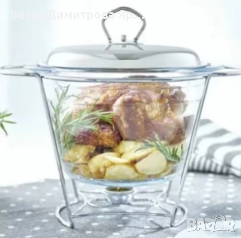 Съд за затопляне Bohmann, 4л., за супа, Стоманен капак, Стъкло, Инокс, снимка 4 - Съдове за готвене - 52587347