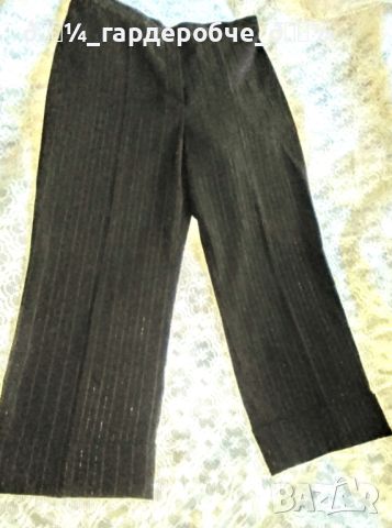👠💄Дамски нов черен официален панталон модел 7/8 с ръб и маншет, Българско качество-Русе!-Л,ХЛ💄👠, снимка 1
