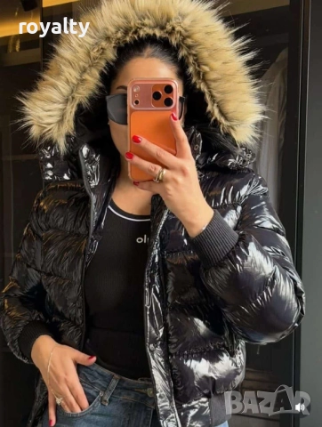 Moncler Дамско Черно Късо Зимно Яке Естествен Пух Монклер, снимка 5 - Якета - 52258896