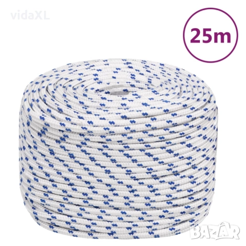 vidaXL Въже за лодка бяло 8 мм 25 м полипропилен(SKU:152289), снимка 1