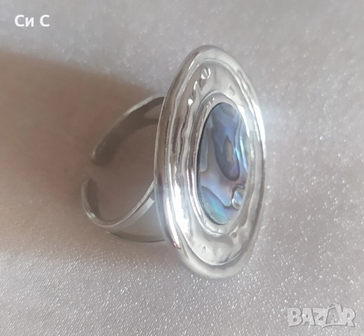 НОВИ Винтидж пръстени с естествен морски седеф, снимка 3 - Пръстени - 52414125