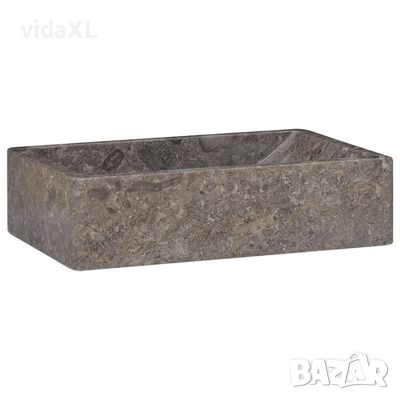 vidaXL Мивка, 45x30x12 см, мрамор, сив гланц(SKU:149156