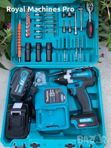 Акумулаторен БЕЗЧЕТКОВ Гайковерт Makita Pro 36v 8ah Макита 35 части     , снимка 1 - Винтоверти - 46295127