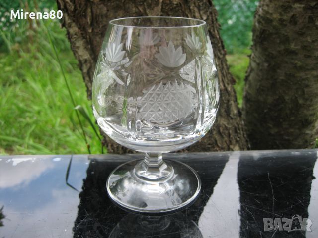 Кристални чаши за коняк - 4 + 2 бр., снимка 2 - Сервизи - 45498064