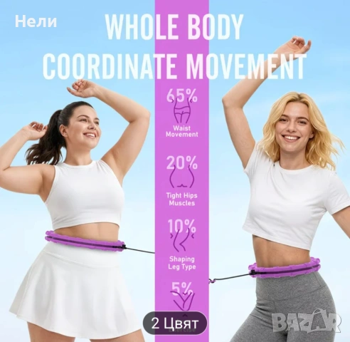 Фитнес обръч Hula Hoop, снимка 3 - Фитнес уреди - 54172539