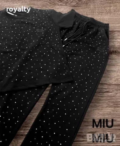 Памучни дамски комплекти с камъни  Мiu Miu, снимка 2 - Комплекти - 50222432