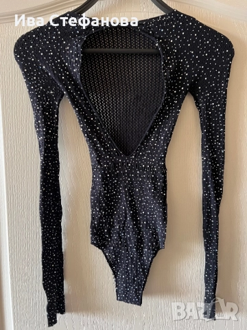 Ново парти коктейлно официално черно бляскаво боди универсален размер