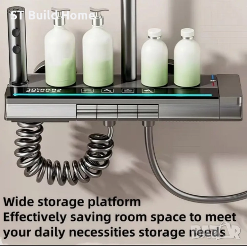 Душова лента с пиано дизайн и дигитален термометър – Лукс за вашата баня, снимка 5 - Душове - 51597011