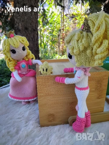 Принцеса Пийч Princess Peach Super Mario Bros/ Плетена кукла , снимка 3 - Колекции - 51254448