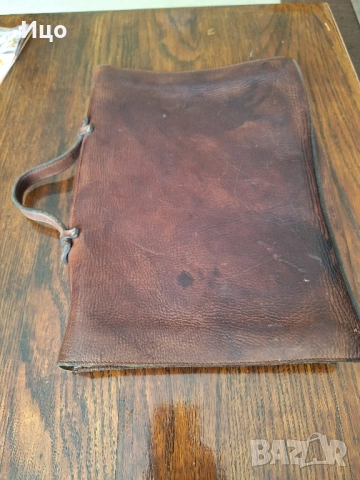Стара кожена чанта за документи 1883г, снимка 4 - Чанти - 51699602