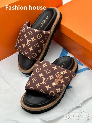 Louis Vuitton дамски чехли и чанта, снимка 9 - Чанти - 50958366
