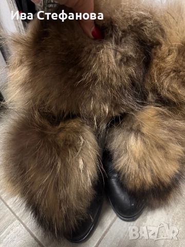 Разкошни боти естествена кожа естествен косъм от лисица  номер 39 , снимка 16 - Дамски боти - 52818545