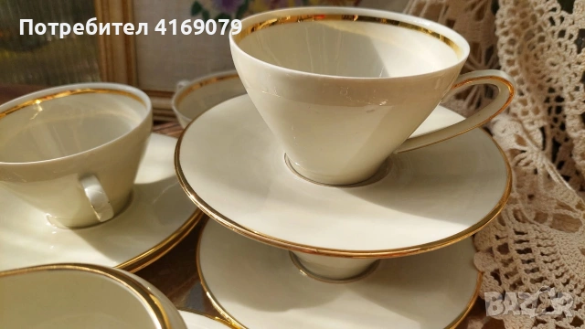 Сервиз за кафе цвят слонова кост , снимка 3 - Сервизи - 53743602