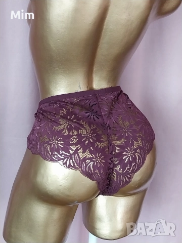 L Дантелена бикина бордо , снимка 2 - Бельо - 53641185