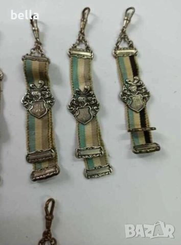 Лот от 7 автентични немски студентски ленти (Bierzipfel) със сребро, снимка 4 - Антикварни и старинни предмети - 53678135